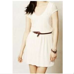 Anthropologie Tart ivory Altea eyelet dress